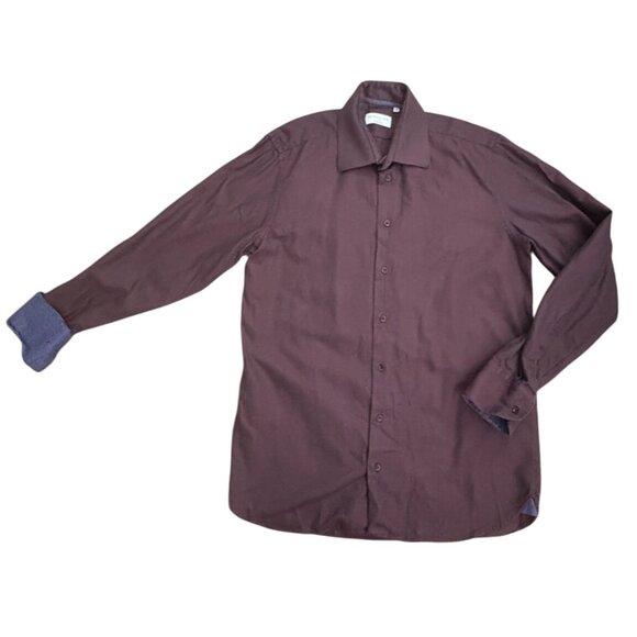 Sebastien James Collection Mens Button Front Shirt-Brown-Medium-GUC - Picture 1 of 6